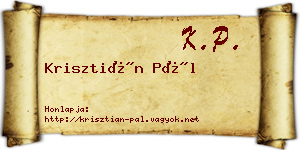 Krisztián Pál névjegykártya